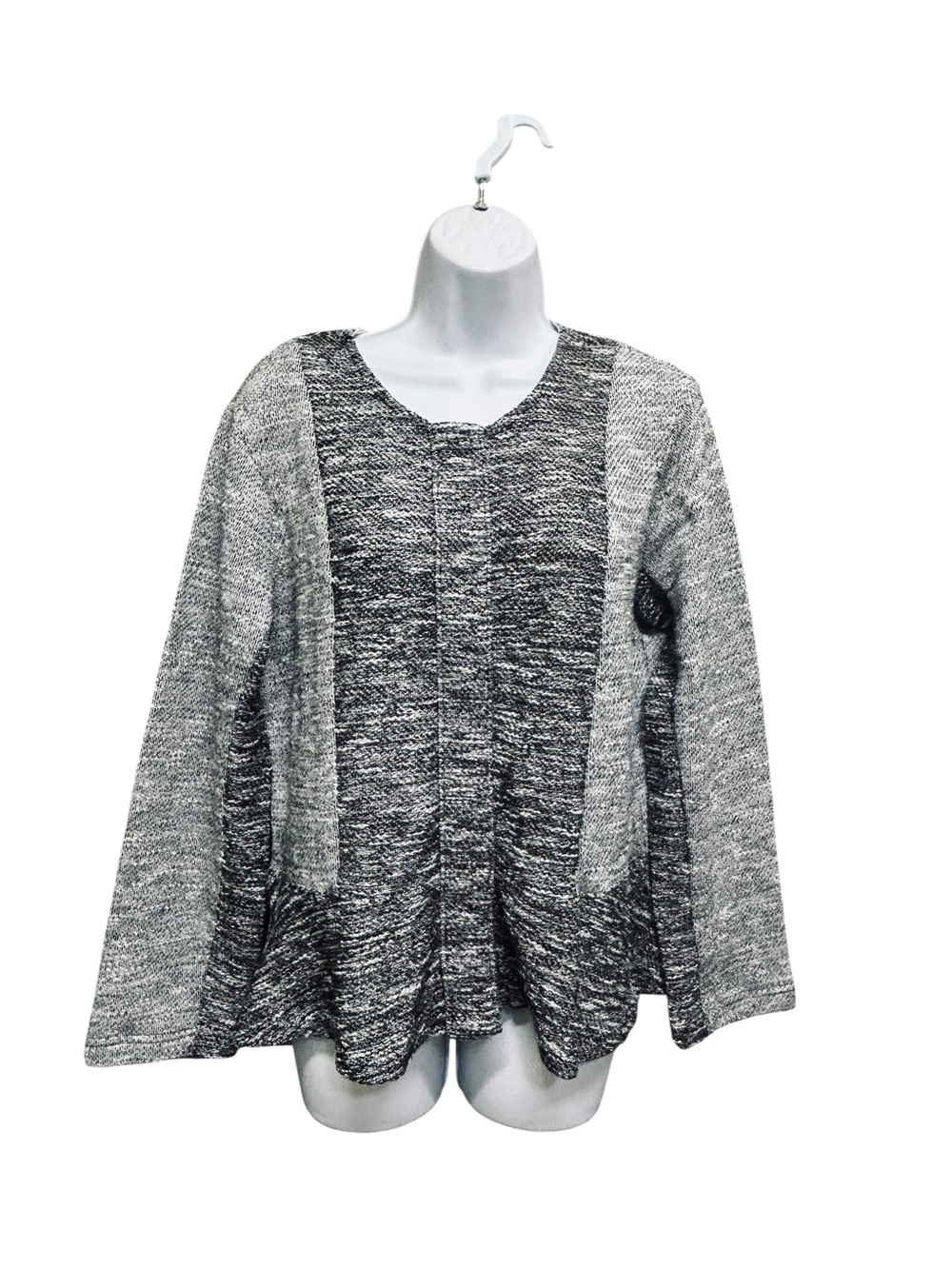 Jockey Hidden Snap Front Long Sleeve Textured Cardigan Size L